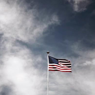 Sky with American flag