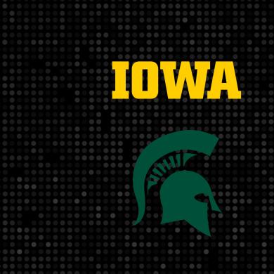 banner with background of pixels with varying opacities, with the University of Iowa and Michigan State University logos