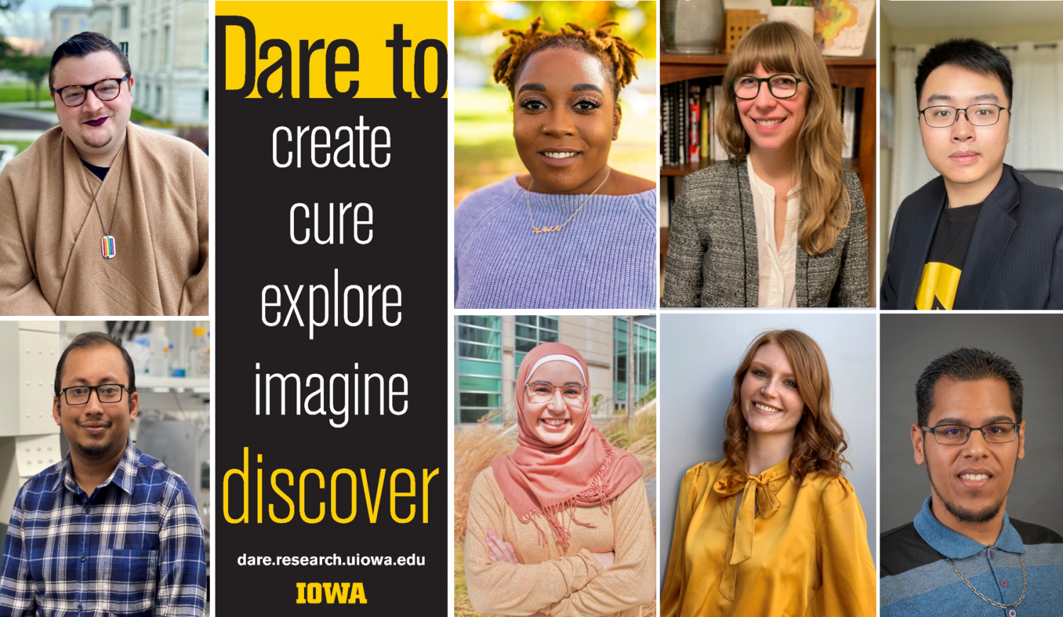 Collage of Dare to Discover banners