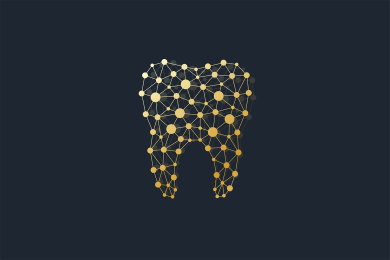 gold tooth icon on black background